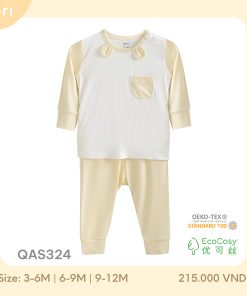 Bộ dài tay phối họa tiết tai gấu